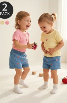 Бавовняні футболки 2 pack - світло-жовтий