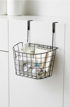 Дротовий кошик для підвішування на двері - чорний