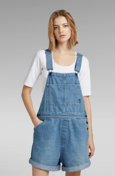 Женский синий джинсовый комбинезон Faeroes Short Overall Синий S G-Star RAW D23331,D313