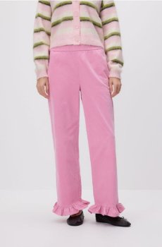 Reserved - Брюки с оборкой - пастельний рожевий - 252IW-03X