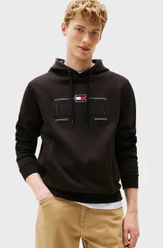 Мужское черное худи ICON HILFIGER HOODIE Черный XXL Tommy Hilfiger MW0MW39586