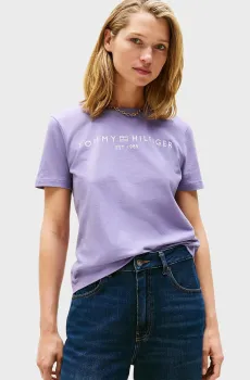 Женская сиреневая футболка CORP LOGO Сиреневый S Tommy Hilfiger WW0WW40276