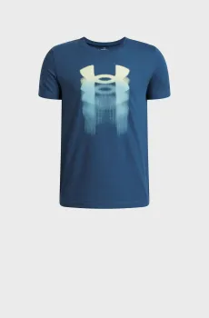 Детская темно-синяя футболка UA B Logo Blur SS Синий 10 Under Armour 6009280-498