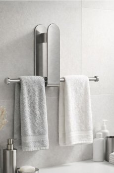 Багатофункціональна настінна вішалка для ванної кімнати - темно-сірий