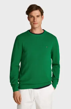Мужской зеленый джемпер ESSENTIAL STRUCTURE CREW NECK Зеленый S Tommy Hilfiger MW0MW36347