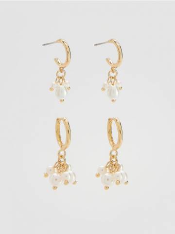 Reserved - Набір сережок - білий - 401FD-00X