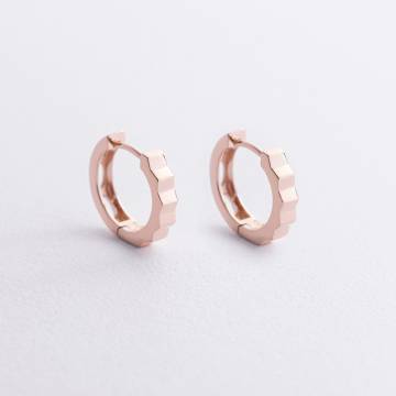Серьги - кольца "Ruby" в красном золоте с09103 Серьги - кольца "Ruby" в красном золоте с09103