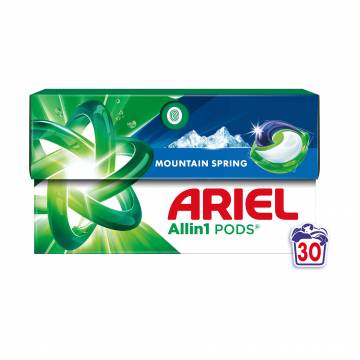 Капсулы для стирки ARIEL All-in-1 Pods Mountain Spring Горный источник, 30 стирок, 30 шт Капсулы для стирки ARIEL All-in-1 Pods Mountain Spring Горный источник, 30 стирок, 30 шт