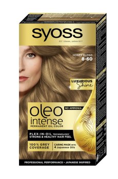 Безаммиачная стойкая краска для волос SYOSS Oleo Intense с маслом-активатором 8-60 Медовый блонд, 115 мл