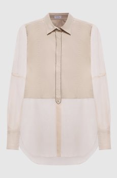 Бежевая блуза с цепочкой мониль