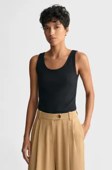 Женская черная майка SLIM RIBBED TANK TOP Черный XS Gant 4201409
