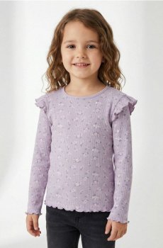 Футболка з трикотажу в рубчик - різнобарвний