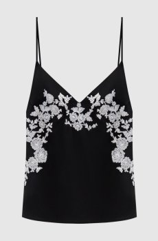Черный топ с кружевом