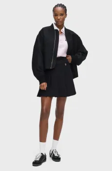 Женская черная плиссированная твидовая юбка ikon boucle Черный 46 Karl Lagerfeld B3W12021