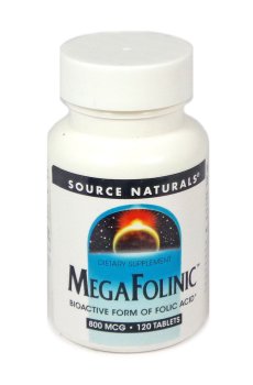 Биоактивная форма фолиевой кислоты Source Naturals MegaFolinic 800 мкг, 120 таблеток