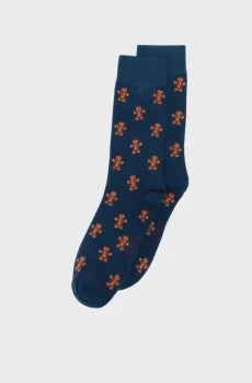 Мужские темно-синие носки с узором Синий 39-42 SPRINGFIELD 652149