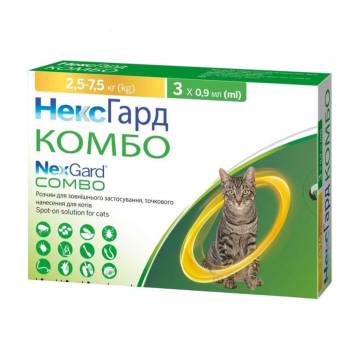 Капли для кошек Boehringer Ingelheim NexGard Combo от блох, клещей, гельминтов, 2.5-7.5 кг, 30.9 мл Капли для кошек Boehringer Ingelheim NexGard Combo от блох, клещей, гельминтов, 2.5-7.5 кг, 30.9 мл