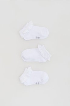 Reserved - Бавовняні шкарпетки з рюшею 3 шт. - білий - 783EP-00X