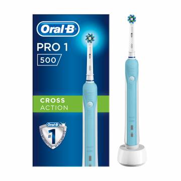 Электрическая зубная щётка Oral-B Pro 1 500 СrossAсtion Синяя Электрическая зубная щётка Oral-B Pro 1 500 СrossAсtion Синяя