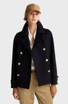 Женское темно-синее шерстяное пальто WOOL BLEND DB PEACOAT Синий XXS Tommy Hilfiger WW0WW42632