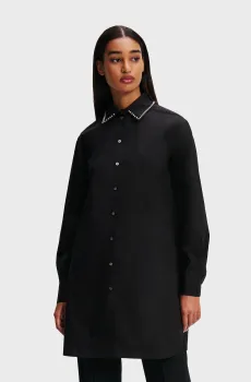 Женское черное платье PEARL EMBELLISHED TUNIC Черный 38 Karl Lagerfeld 246W1602