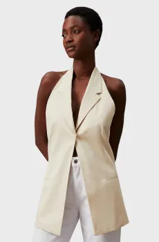 Женский бежевый жилет COTTON BLEND OPEN BACK Бежевый 36 Calvin Klein K20K207078