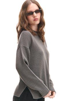 Cropp - Гладкий джемпер - темно-сірий