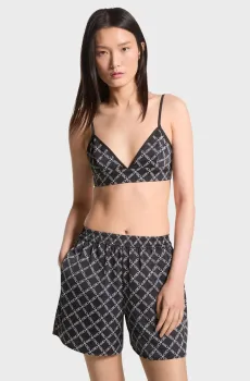 Женские черные шорты с узором EMPIRE LOGO Черный XS Michael Kors MS430MKE74