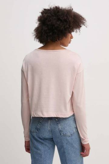 Хлопковый лонгслив United Colors of Benetton цвет розовый 31VKD104I Хлопковый лонгслив United Colors of Benetton цвет розовый 31VKD104I