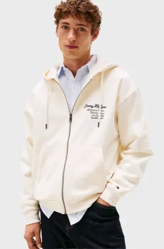 Мужское белое худи PREP ZIP Белый L Tommy Hilfiger MW0MW39683