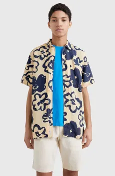 Мужская льняная рубашка с узором BIG FLORAL PRINT Разноцветный S Tommy Hilfiger MW0MW30912