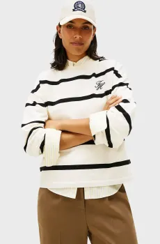 Женский белый лонгслив в полоску SCRIPT MDRN Белый XS Tommy Hilfiger WW0WW48431