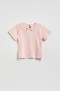 Reserved - Футболка з бантами - пастельний рожевий - 246HU-03X