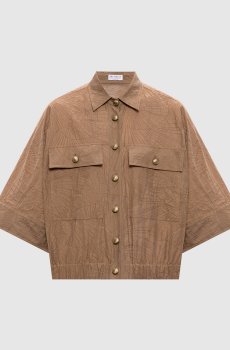 Коричневая рубашка в узор