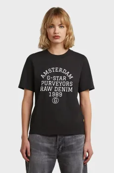 Женская черная футболка Text Черный M G-Star RAW D27104,336