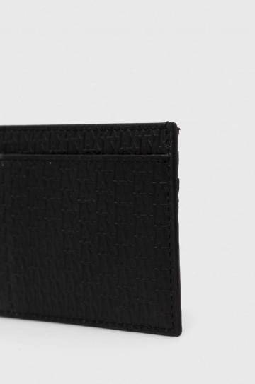 Кожаный футляр для кредитных карт с брелоком Armani Exchange цвет чёрный Кожаный футляр для кредитных карт с брелоком Armani Exchange цвет чёрный