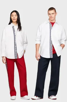 Белая рубашка TH X CLOT ARCHIVE (унисекс) Белый S Tommy Hilfiger MW0MW34801