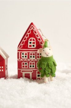 Різдвяна декорація у формі миші - зелений