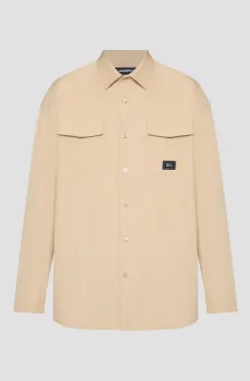 Мужская бежевая рубашка Бежевый M Karl Lagerfeld 552672.605961;410