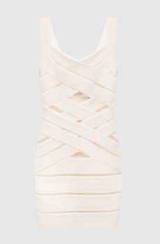 Платье-футляр цвета айвори с пайетками
