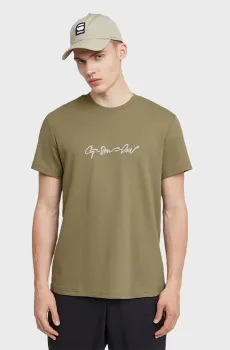 Мужская оливковая футболка G-script r t Оливковый S G-Star RAW D25150,C812