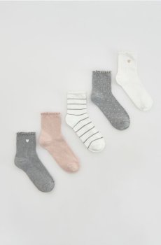 Reserved - Довгі шкарпетки 5 шт. - пастельний рожевий - 255HQ-03X