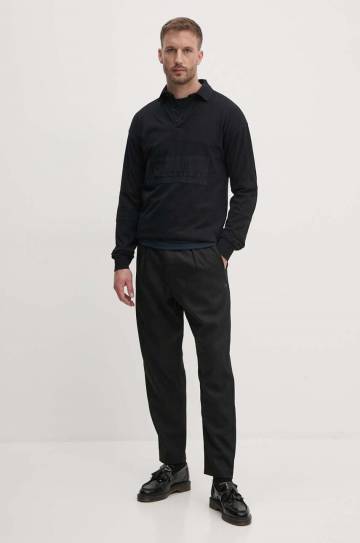 Хлопковый лонгслив United Colors of Benetton цвет чёрный однотонный 3G9WU3020 Хлопковый лонгслив United Colors of Benetton цвет чёрный однотонный 3G9WU3020