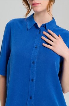 Сорочка з коротким рукавом з лиоцелу - індиго