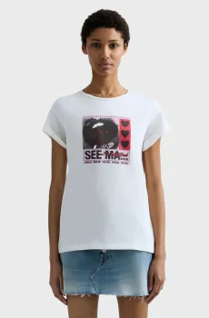 Женская белая футболка Белый XS Replay W3473D.000.20994