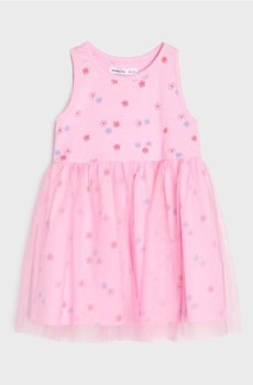 Бавовняна сукня з тюлевою спідницею - бегонія