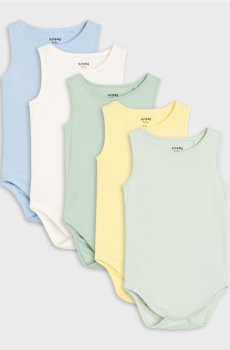 Бавовняне боді на бретелях 5 pack - синій