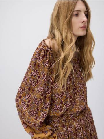 Reserved - Віскозна блузка з візерунком - різнобарвний - 744EK-MLC