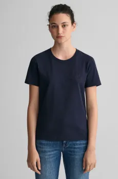 Женская темно-синяя футболка TONAL ARCHIVE SHIELD Синий XL Gant 4200262
