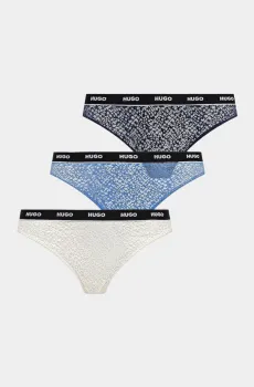 Женский набор цветных кружевных танго Разноцветный XS HUGO 10097